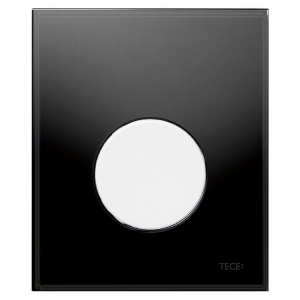 Кнопка смыва TECE Loop Urinal 9242654 черное стекло, кнопка белая