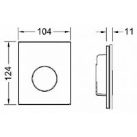 Кнопка смыва TECE Loop Urinal 9242651 зеленое стекло, кнопка белая
